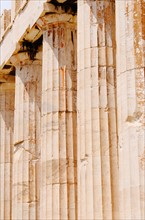 Greece, Athens, Acropolis, Doric columns of Parthenon.