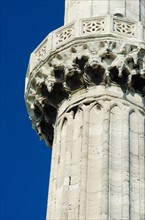 Turkey, Istanbul, Minaret of Blue Mosque.
