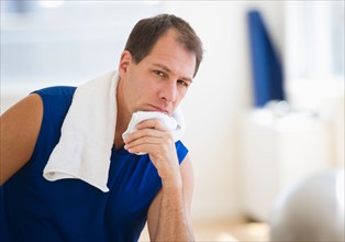 Portrait of mature man in gym.