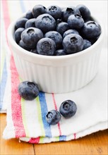 Bowl of blueberries.