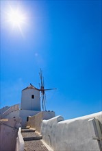 Greece, Cyclades Islands, Santorini, Oia, Old windmill.