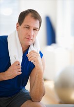 Portrait of mature man in gym.