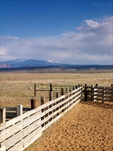 USA, Utah, Wooden fence on ranch. Photo: John Kelly