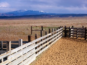 USA, Utah, Wooden fence on ranch. Photo: John Kelly