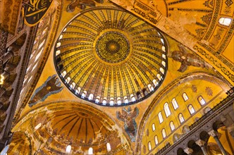 Turkey, Istanbul, Haghia Sophia Mosque interior.