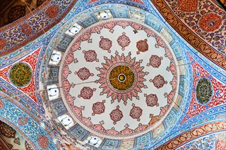 Turkey, Istanbul, Sultanahmet Mosque interior.