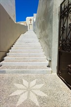 Greece, Cyclades Islands, Santorini, Oia, Street mosaic.