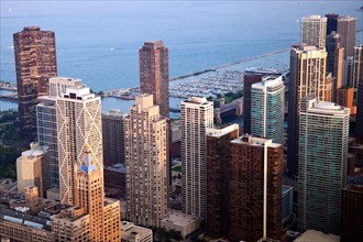 USA, Illinois, Chicago, Chicago downtown buildings, view from Hancock Tower. Photo: Henryk Sadura