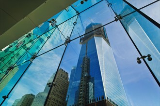 USA, New York City, Freedom Tower under construction.