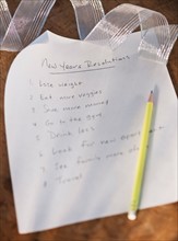 List of New Years resolutions. Photo : Daniel Grill