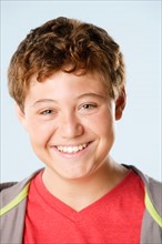 Studio portrait of boy (12-13). Photo: Rob Lewine