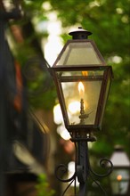 USA, South Carolina, Charleston, Close up of gas street lamp.