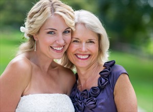Portrait of bride with mother.