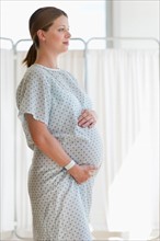 Pregnant woman in hospital.