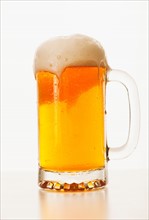 Studio shot of pale ale in beer glass.