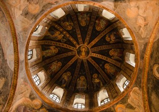 Turkey, Istanbul, Chora Church dome detail (interior). Photo : Tetra Images