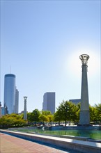 USA, Georgia, Atlanta, View of Cenntinial Park.