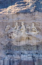 USA, Georgia, Stone Mountain, Bas-relief representing Confederate leaders.
