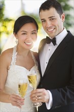 Portrait of bride and groom.