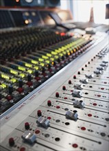 Control panel in recording studio. Photo: Jamie Grill