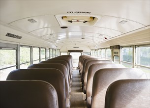 Interior of school bus. Photo: Jamie Grill