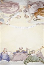 USA, Washington DC, Capitol Building, Close up of fresco on ceiling. Photo: Jamie Grill