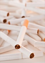 Close up of heap of cigarettes. Photo: Daniel Grill