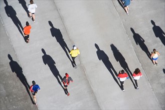 USA, New York City, New York City Marathon as seen from above. Photo : fotog