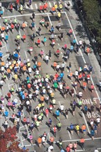 USA, New York City, New York City Marathon as seen from above. Photo : fotog