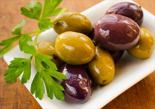 Studio shot of fresh olives.
