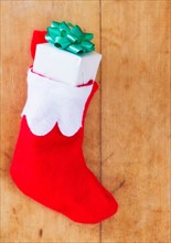 Christmas stocking with small gift. Photo : Daniel Grill