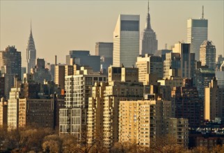 USA, New York, New York City, Manhattan, Skyline at dawn. Photo : fotog