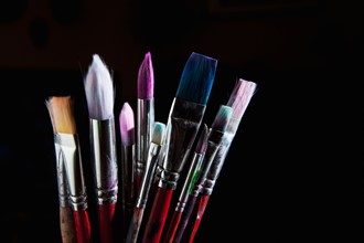 Close-up of paint brushes. Photo : Sarah M. Golonka