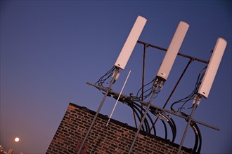 USA, Illinois, Chicago, Rooftop with antenna. Photo : Henryk Sadura