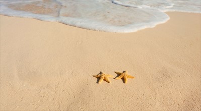 Mexico, Yucatan. Two starfish on beach.