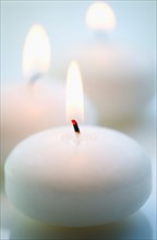 Close-up of white candle.