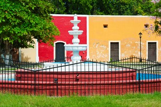Mexico, Yucatan, Valladolid. Valladolid, Fountain.
