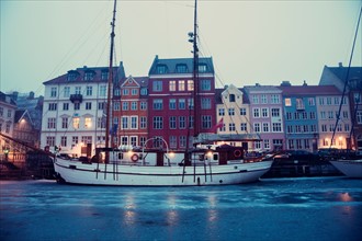 Denmark, Copenhagen. Nyhavn district on early winter morning. Photo : Henryk Sadura