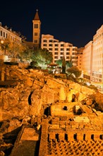Lebanon, Beirut. Roman ruins at night. Photo : Henryk Sadura