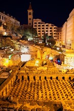 Lebanon, Beirut. Roman ruins at night. Photo : Henryk Sadura
