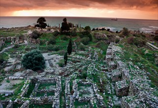 Lebanon, Byblos. Ruins of ancient Greek city at sunset. Photo : Henryk Sadura