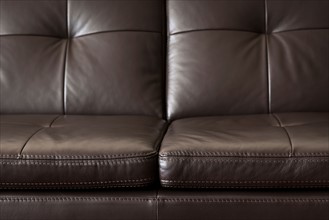 Close-up studio shot of leather sofa. Photo : Elena Elisseeva