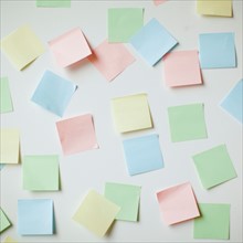 Variety of blank adhesive notes on wall. Photo : Jessica Peterson