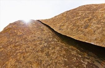 USA, California, Joshua Tree National Park, Sunlit rocks.