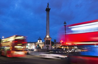 UK, England, London, Traffic at Trafalgar SQ.