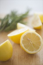 Lemon on chopping board. 
Photo : Jamie Grill