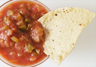 Tortila chip and salsa. 
Photo: Jamie Grill