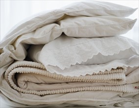 Folded bedding. 
Photo: Jamie Grill