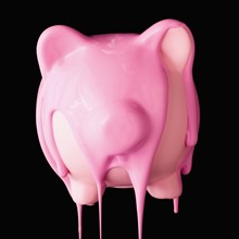 Piggy bank with pink icing. 
Photo : Mike Kemp