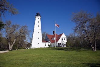 USA, Wisconsin, Milwaukee, View of Milwaukee lighthouse. 
Photo: Henryk Sadura